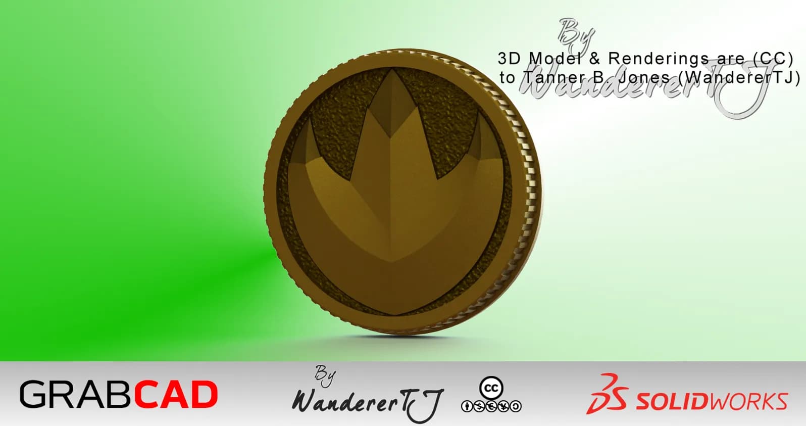 STL - Disco de Poder Ranger render 2