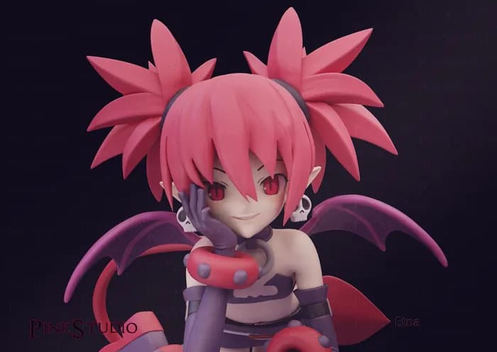 STL - disgaea etna pink studio render 2