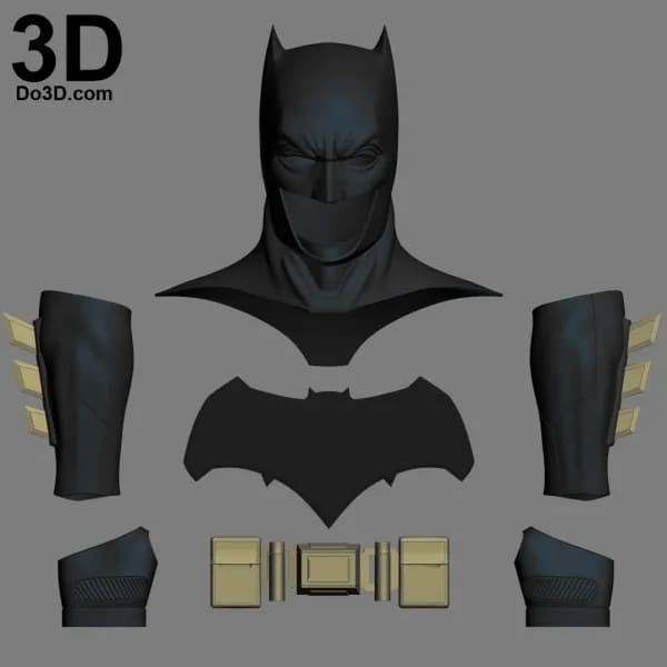 STL - do3d batman v superman cowl, belt