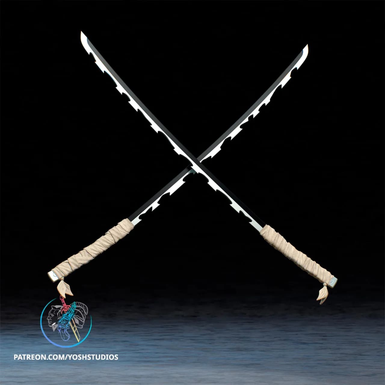 STL - Dobles espadas estilo samurai