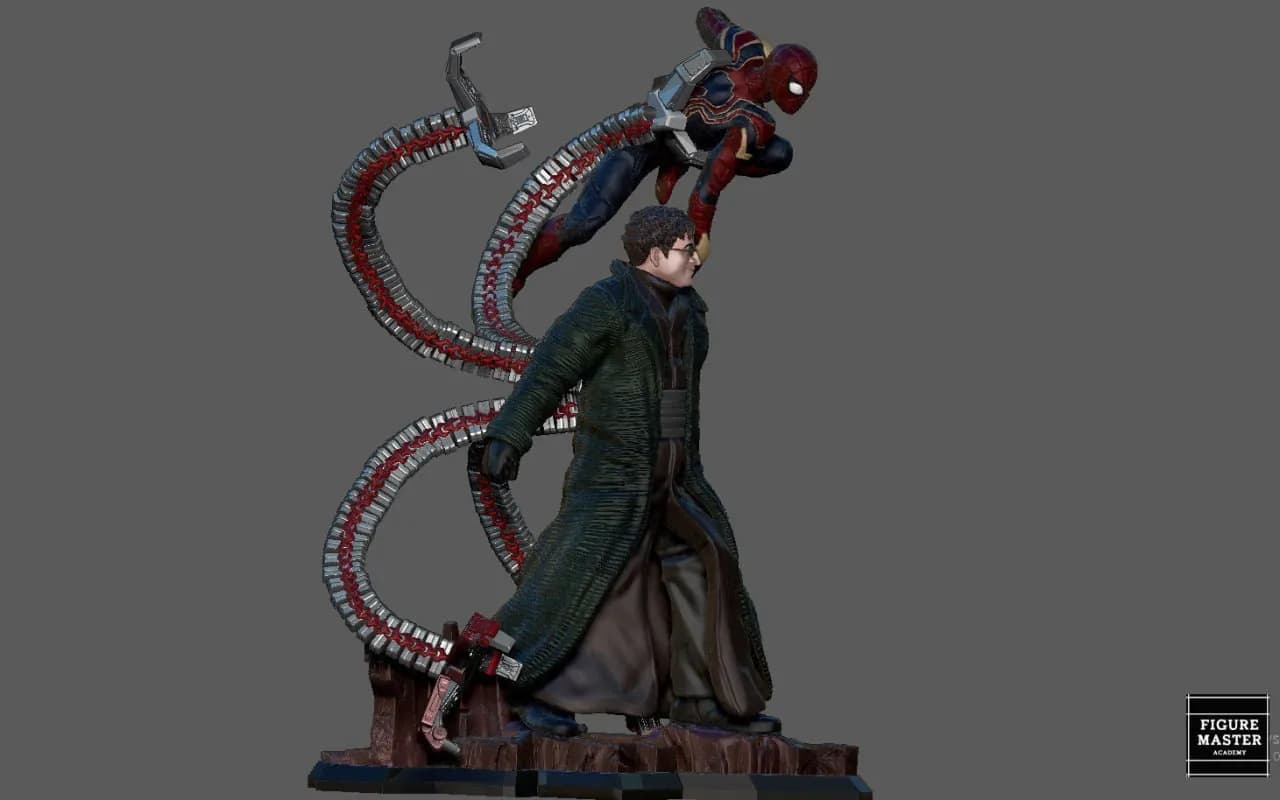 STL - Doctor Octopus vs Spider Man render 4