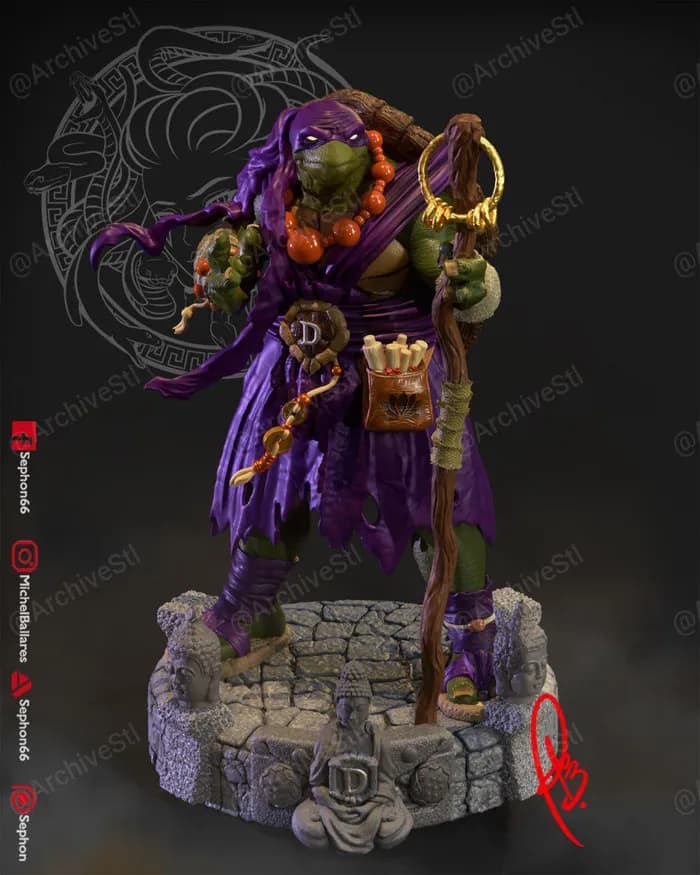 STL - Donatello estilo samurái render 3