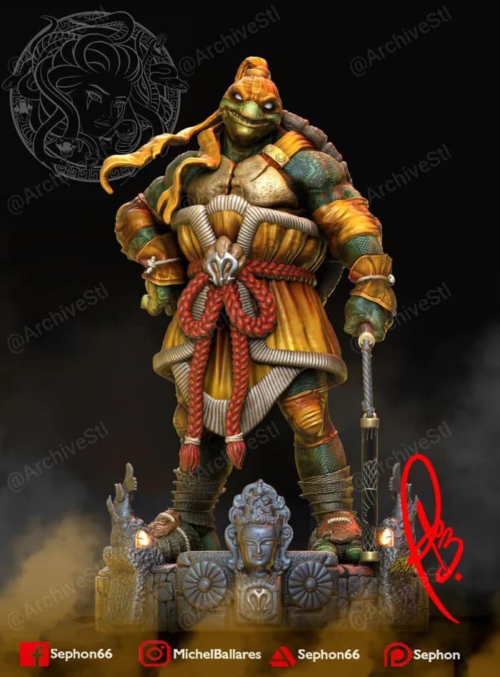STL - Donatello estilo samurái render 4