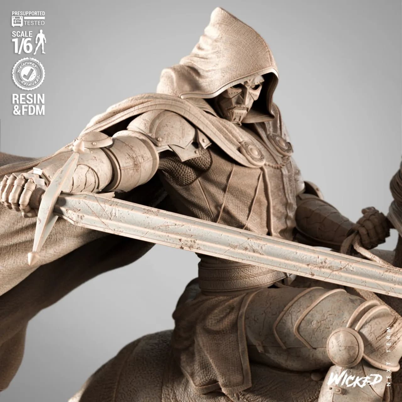 STL - Dr. Doom a caballo render 4