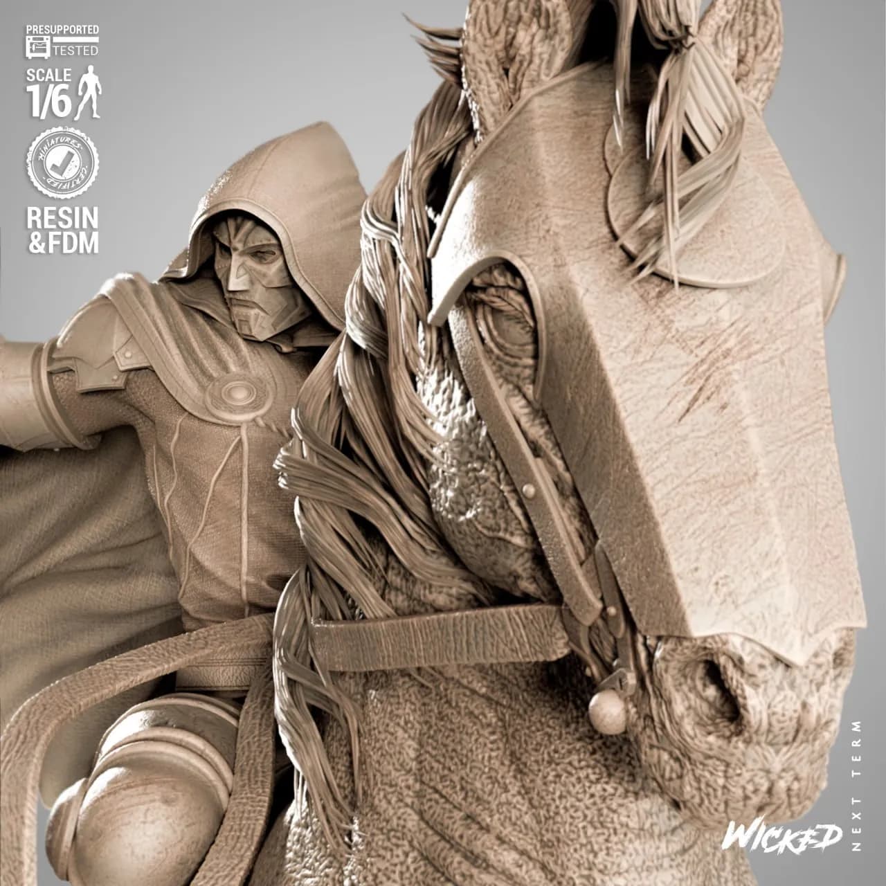 STL - Dr. Doom a caballo render 5