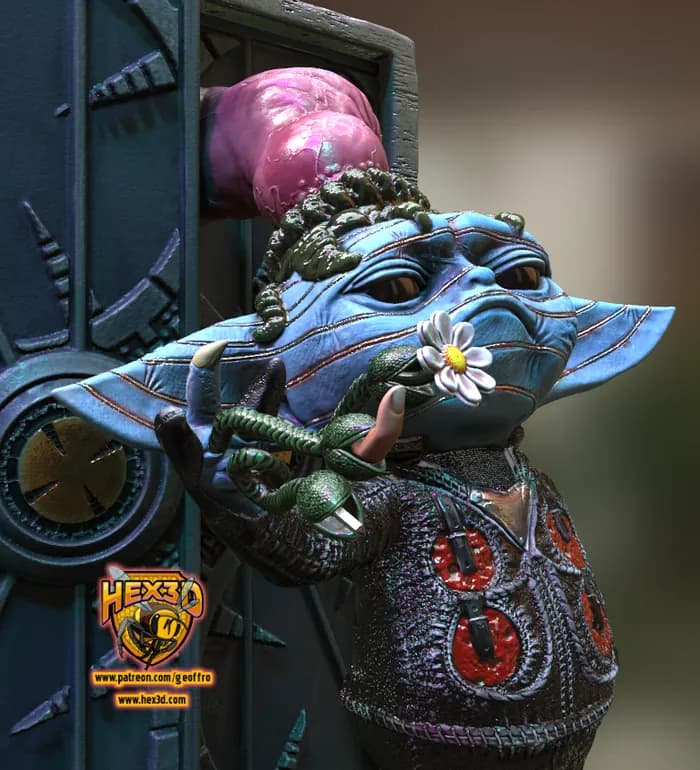 STL - Dr Grogu Cenobita render 3