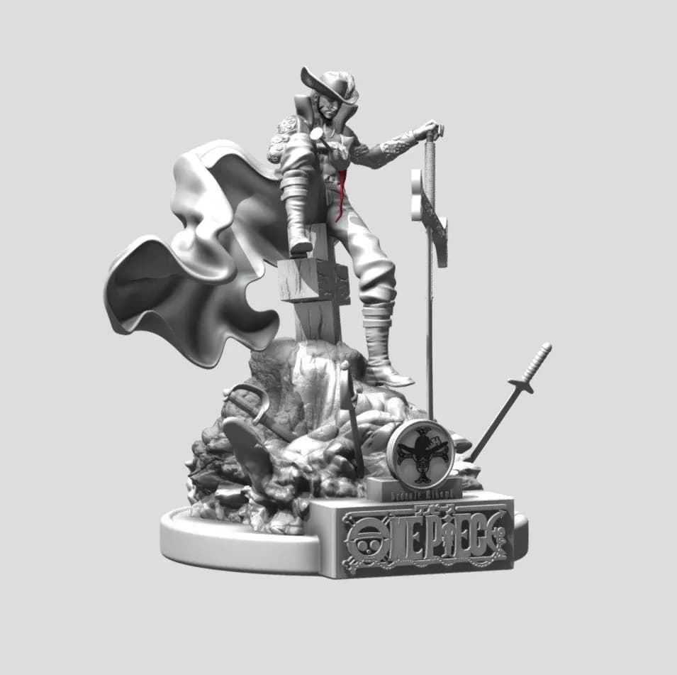 STL - Dracule Mihawk Estatua render 2