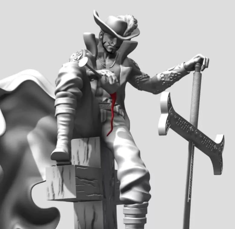 STL - Dracule Mihawk Estatua render 4