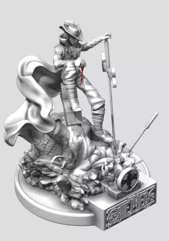 STL - Dracule Mihawk Estatua render 5