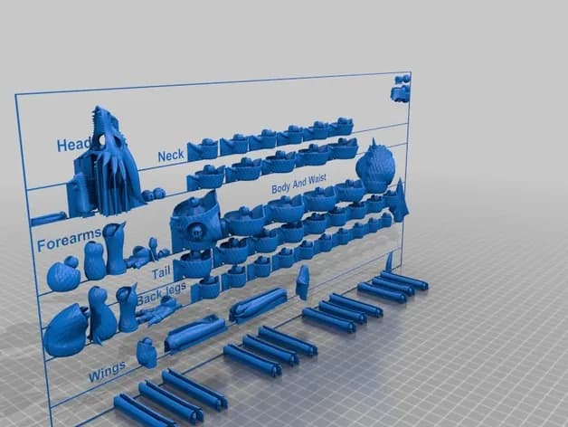 STL - Dragón Articulado render 5