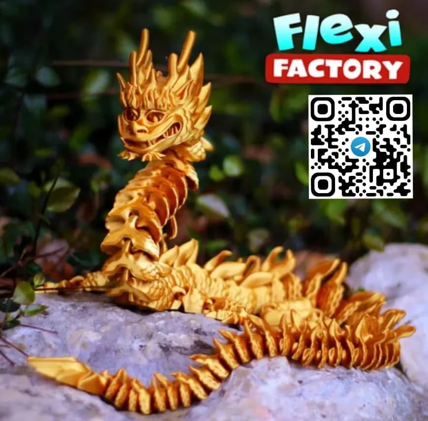 STL - Dragón Articulado Dorado