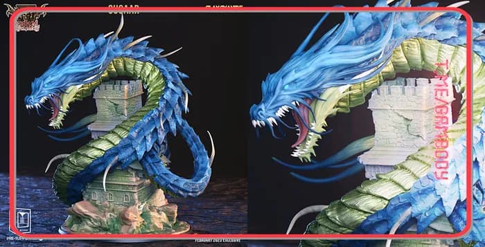 STL - Dragón De Agua Con Torre render 2