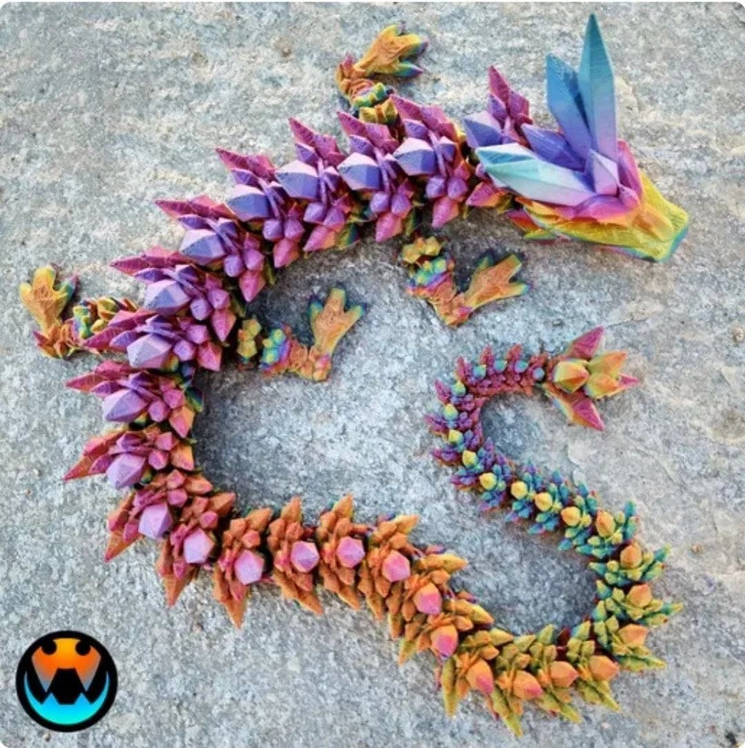 STL - Dragón de cristal articulado render 2