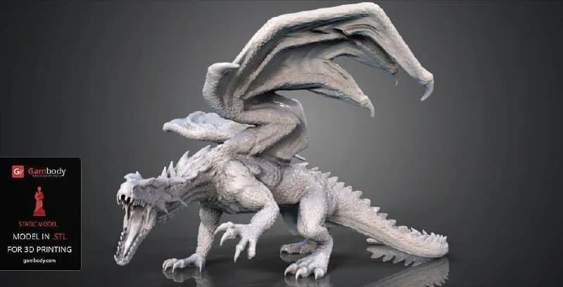 STL - Dragón de Montaña Blanco
