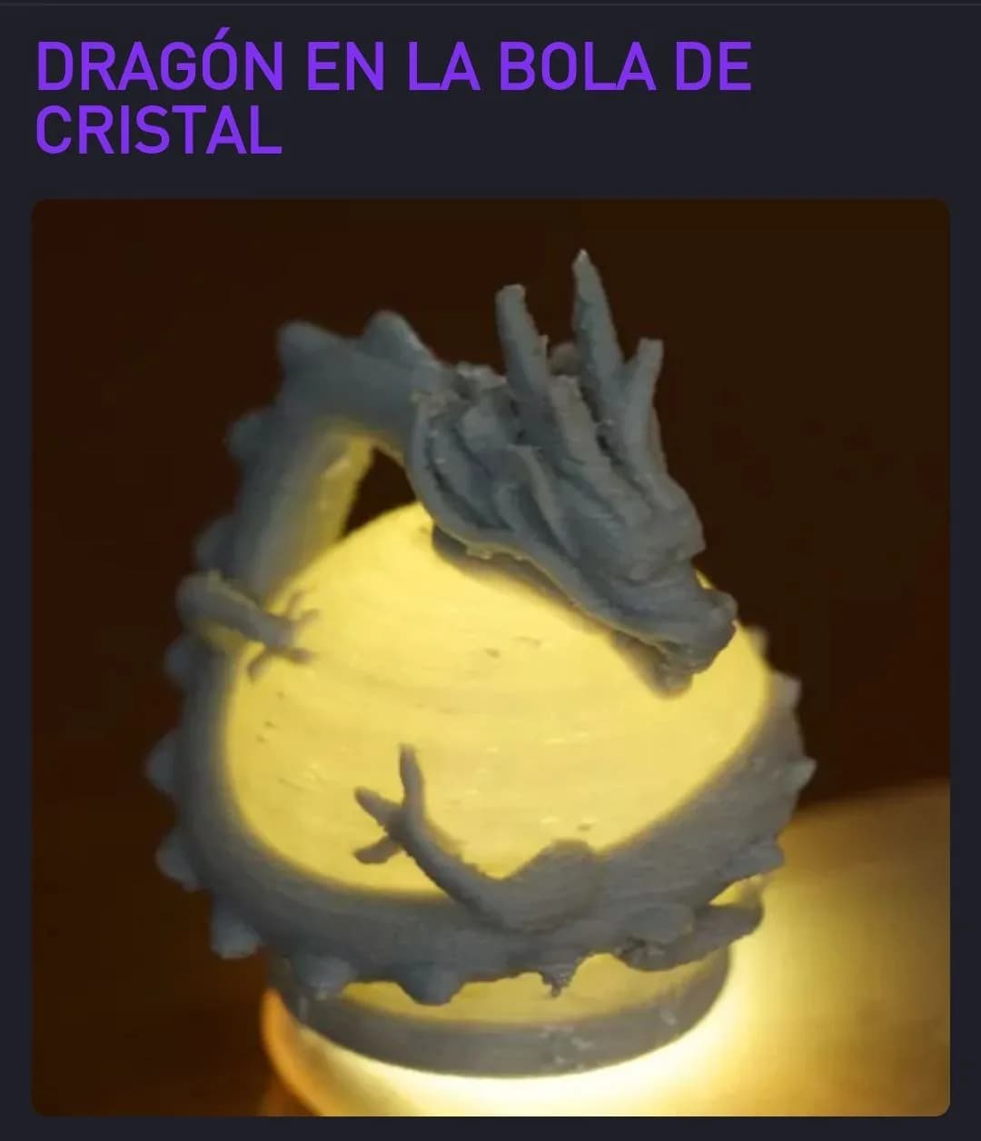 STL - Dragón en Bola de Cristal
