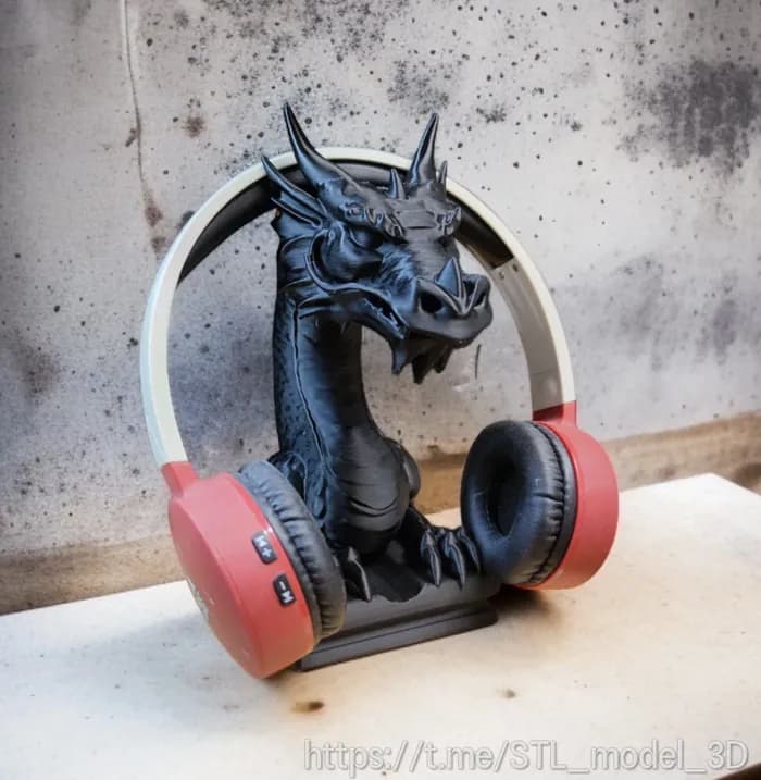 STL - dragon headphone stand