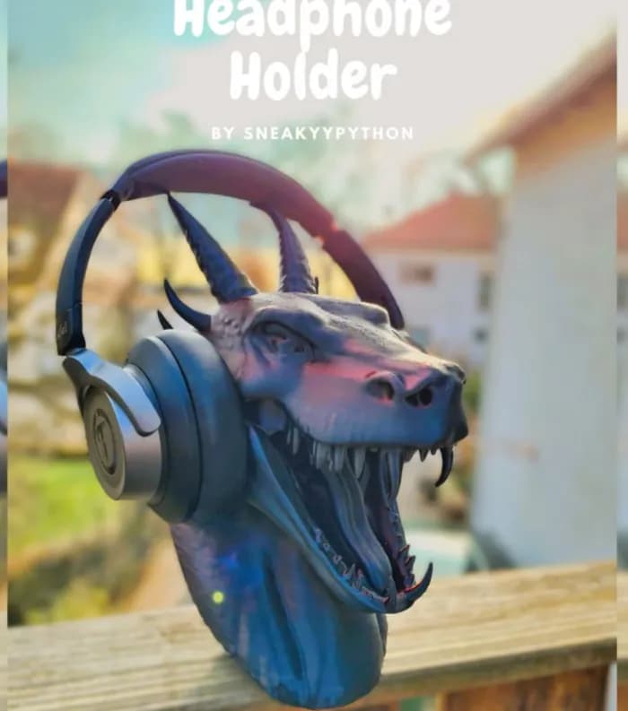 STL - dragon headphone stand stls
