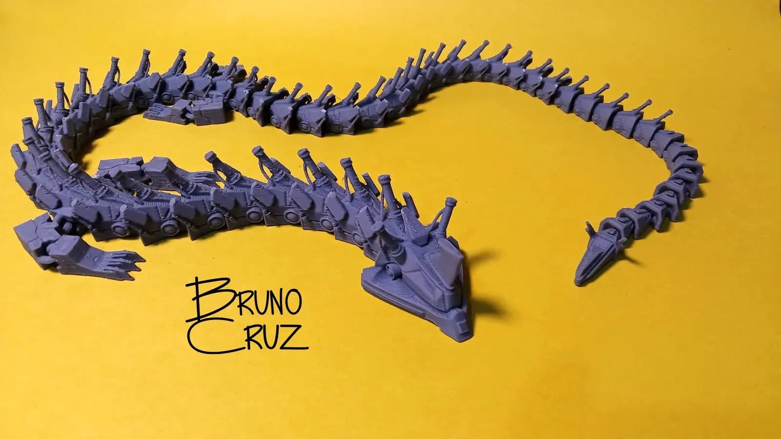 STL - Dragón Mecánico Articulado render 2