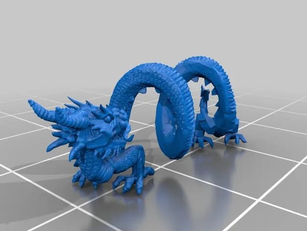 STL - Dragón negro con detalles en azul