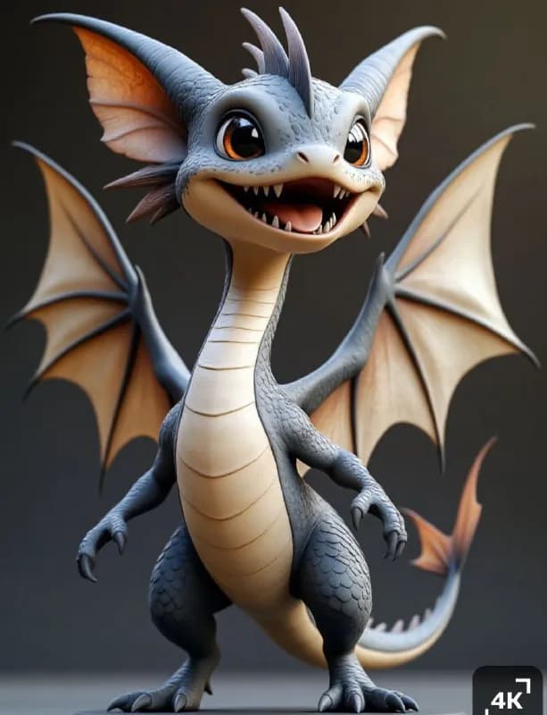 STL - Dragoncito amigable de fantasia