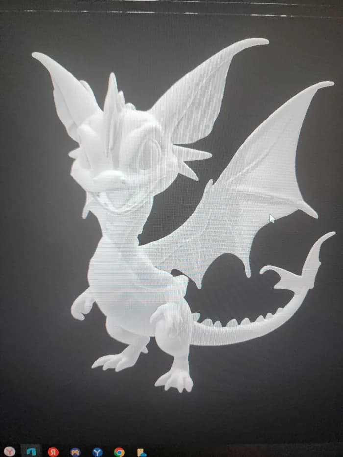 STL - Dragoncito amigable de fantasia render 2
