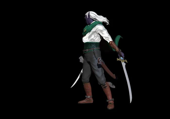 STL - Drizzt Do'Urden figura render 4