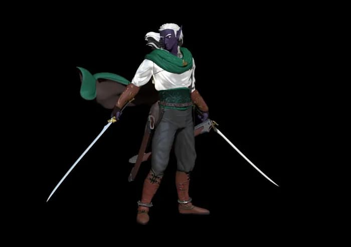 STL - Drizzt Do'Urden figura render 5