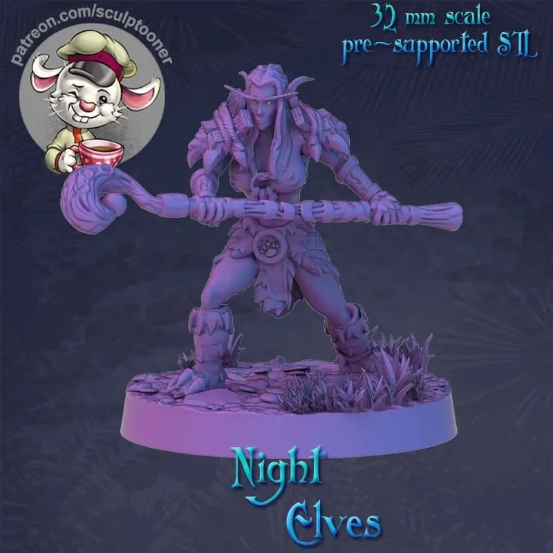 STL - Druida Elfa Nocturna