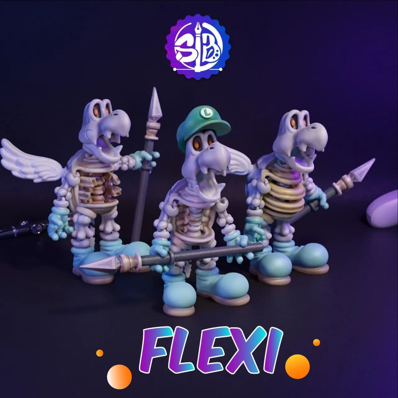 STL - Dry Bowser Skeleton Flexi