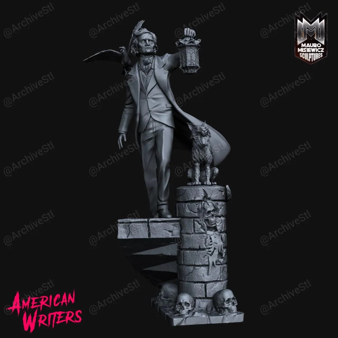 STL - Edgar Allan Poe Figura