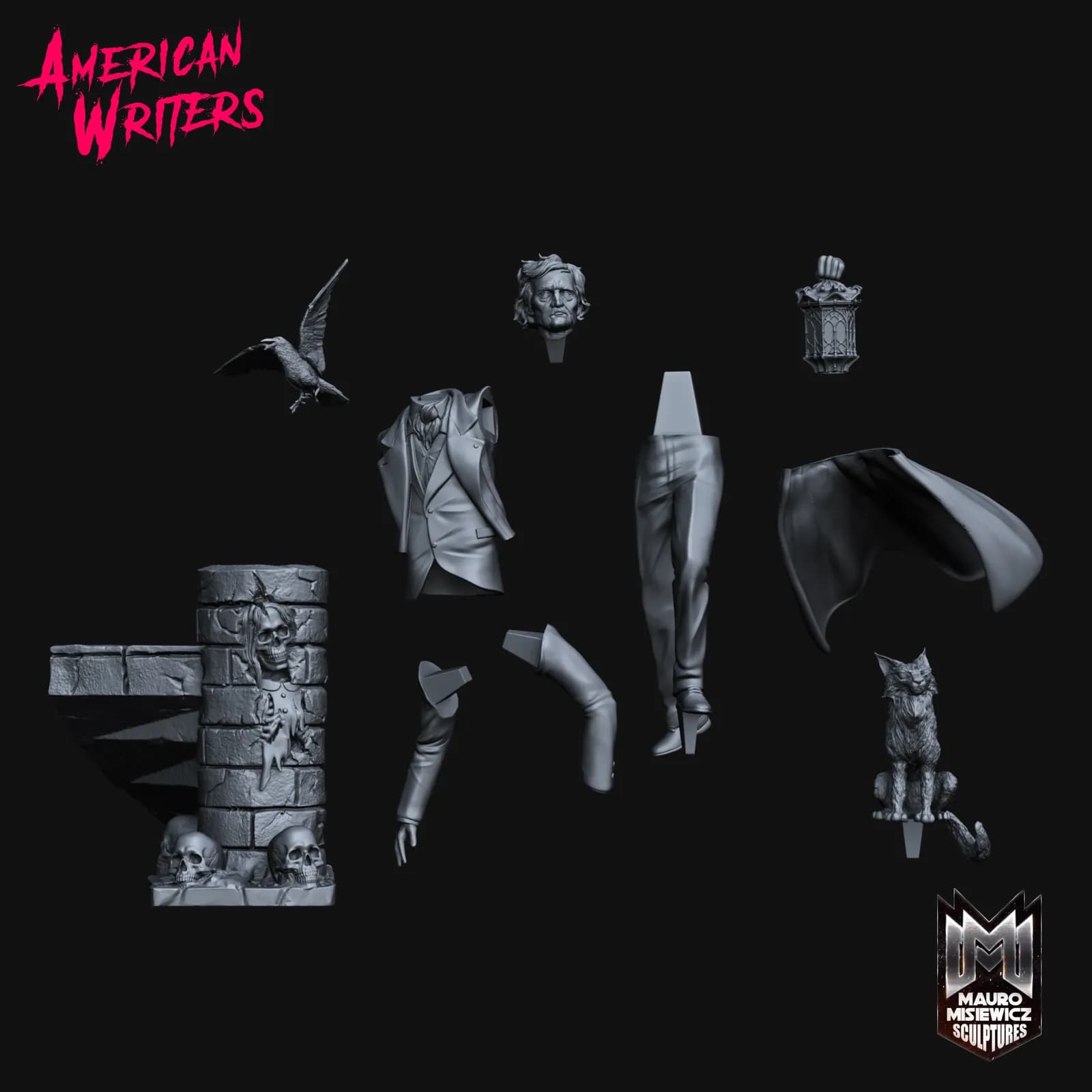STL - Edgar Allan Poe Figura