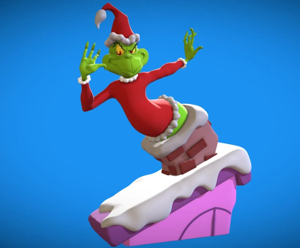 STL - El Grinch en la chimenea 2