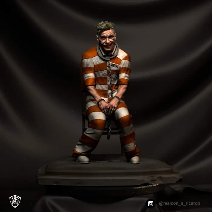 STL - El Joker vestido de preso render 3