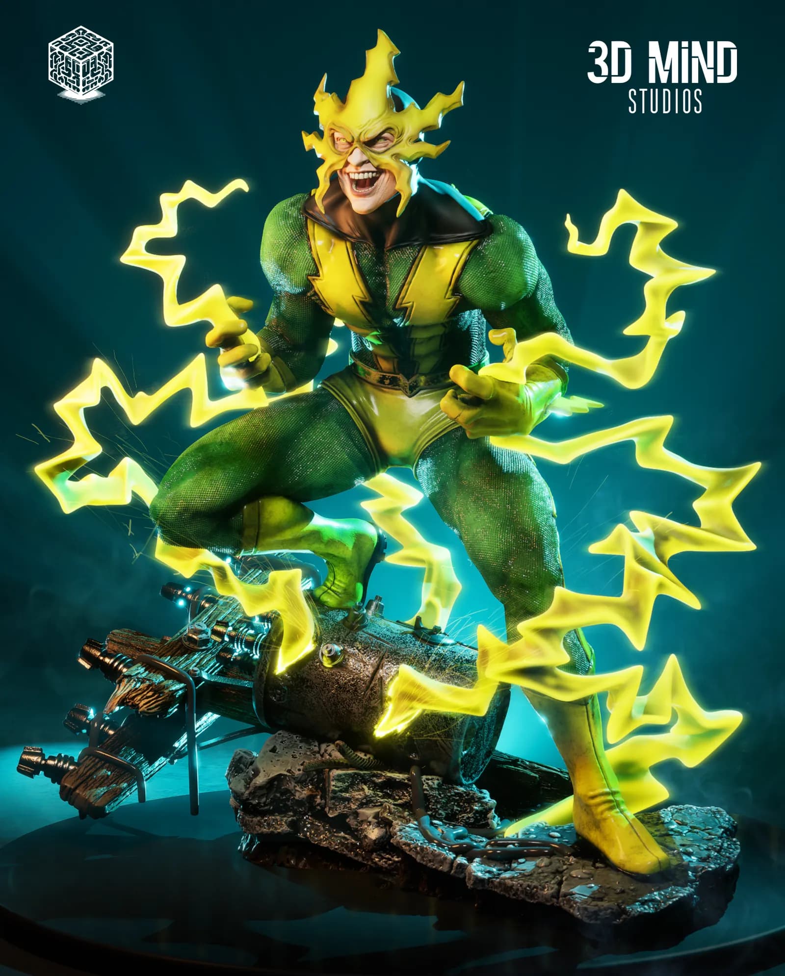 STL - Electro figura articulada render 2