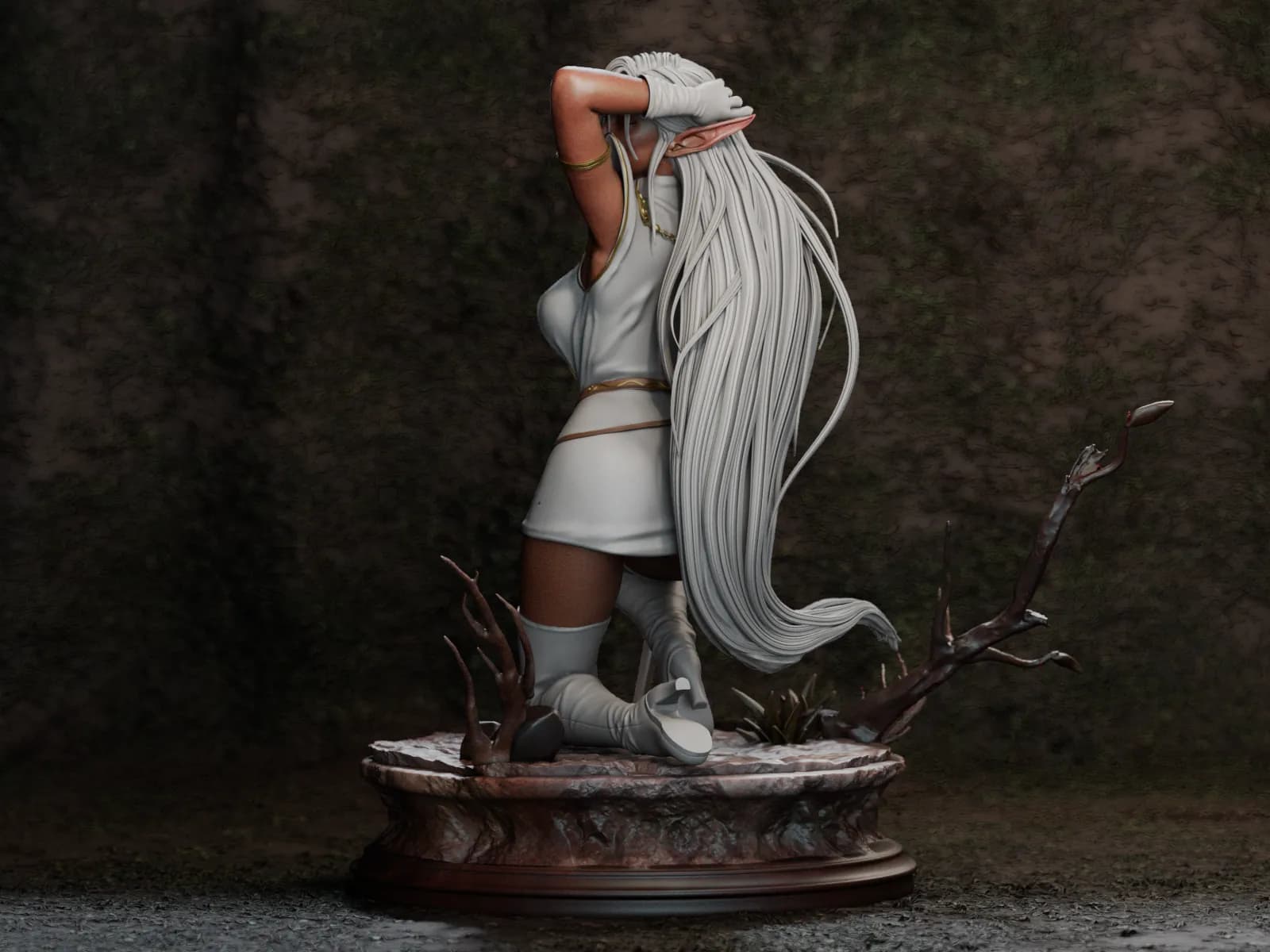 STL - Elfa guerrera con espada