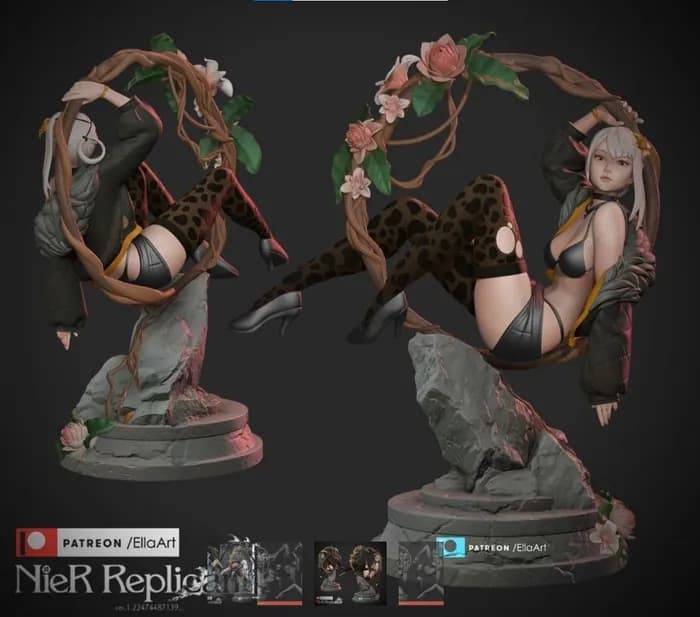 STL - ella art kaine nier replicant render 2