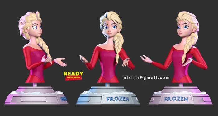 STL - elsa bust render 2