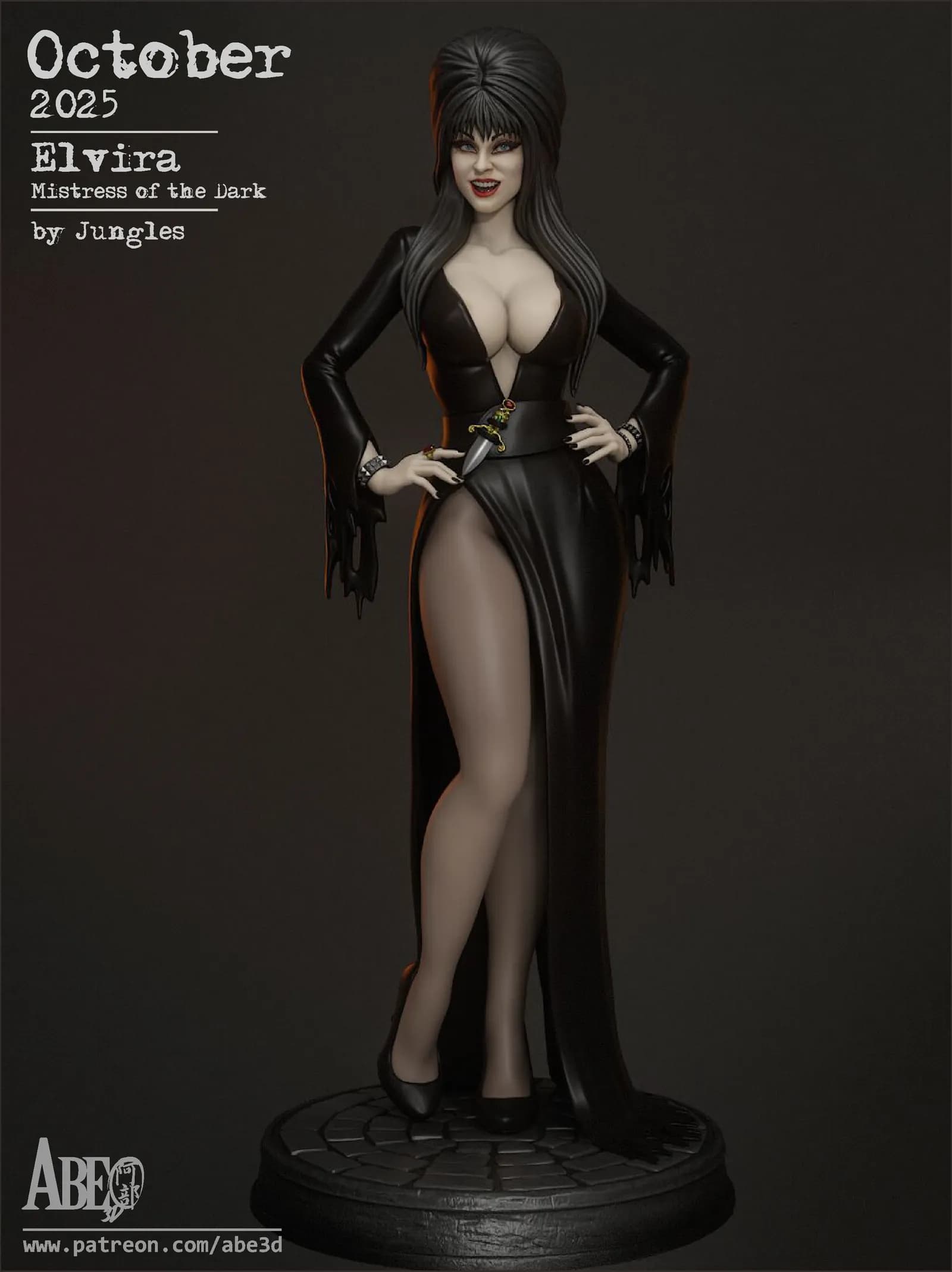 STL - Elvira, Mistress of the Dark render 2