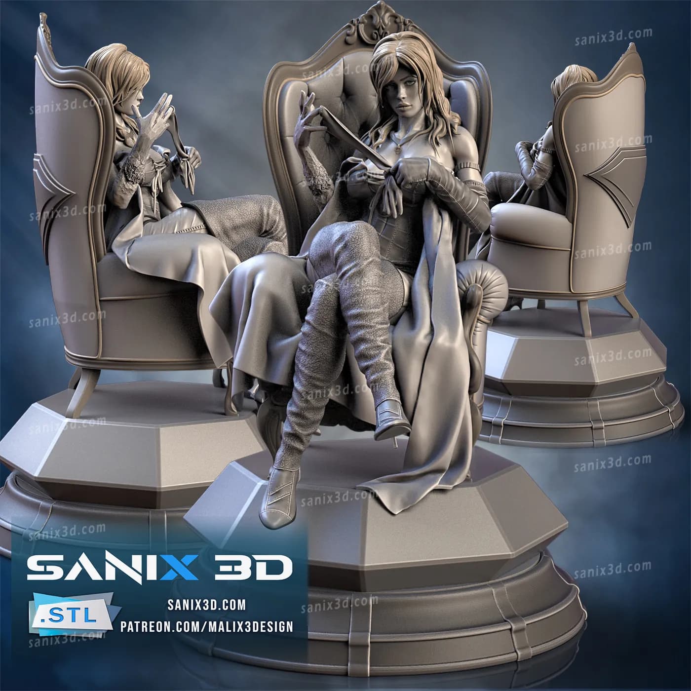 STL - Emma Frost Figura de Resina render 2