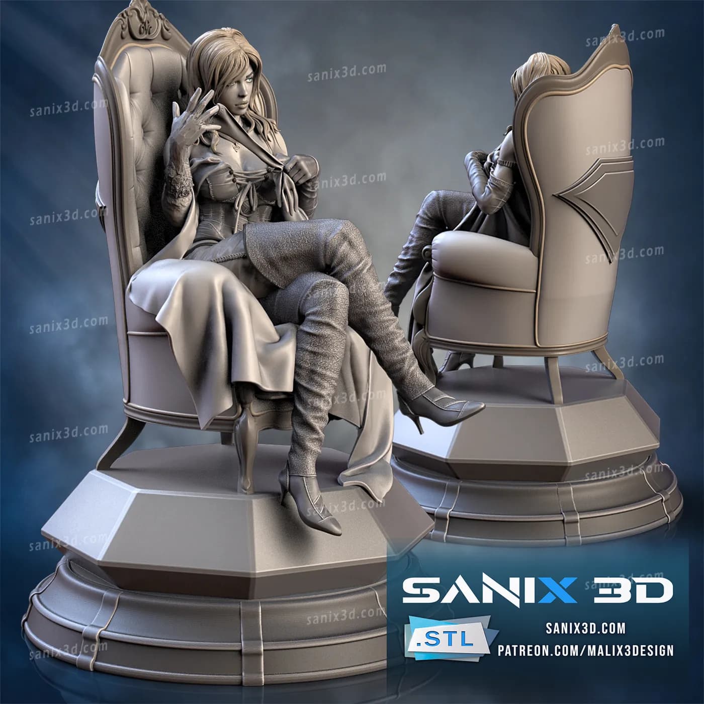 STL - Emma Frost Figura de Resina render 3