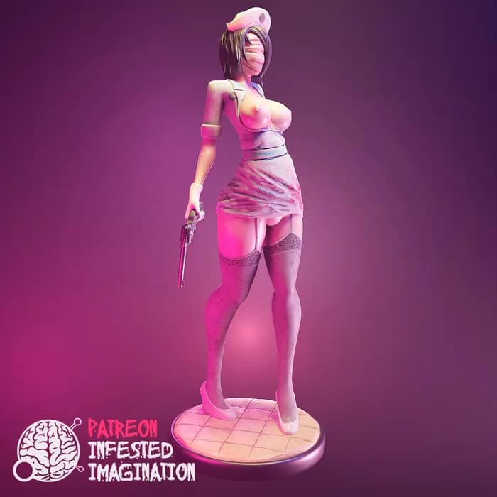 STL - Sinister Nurse with Weapon