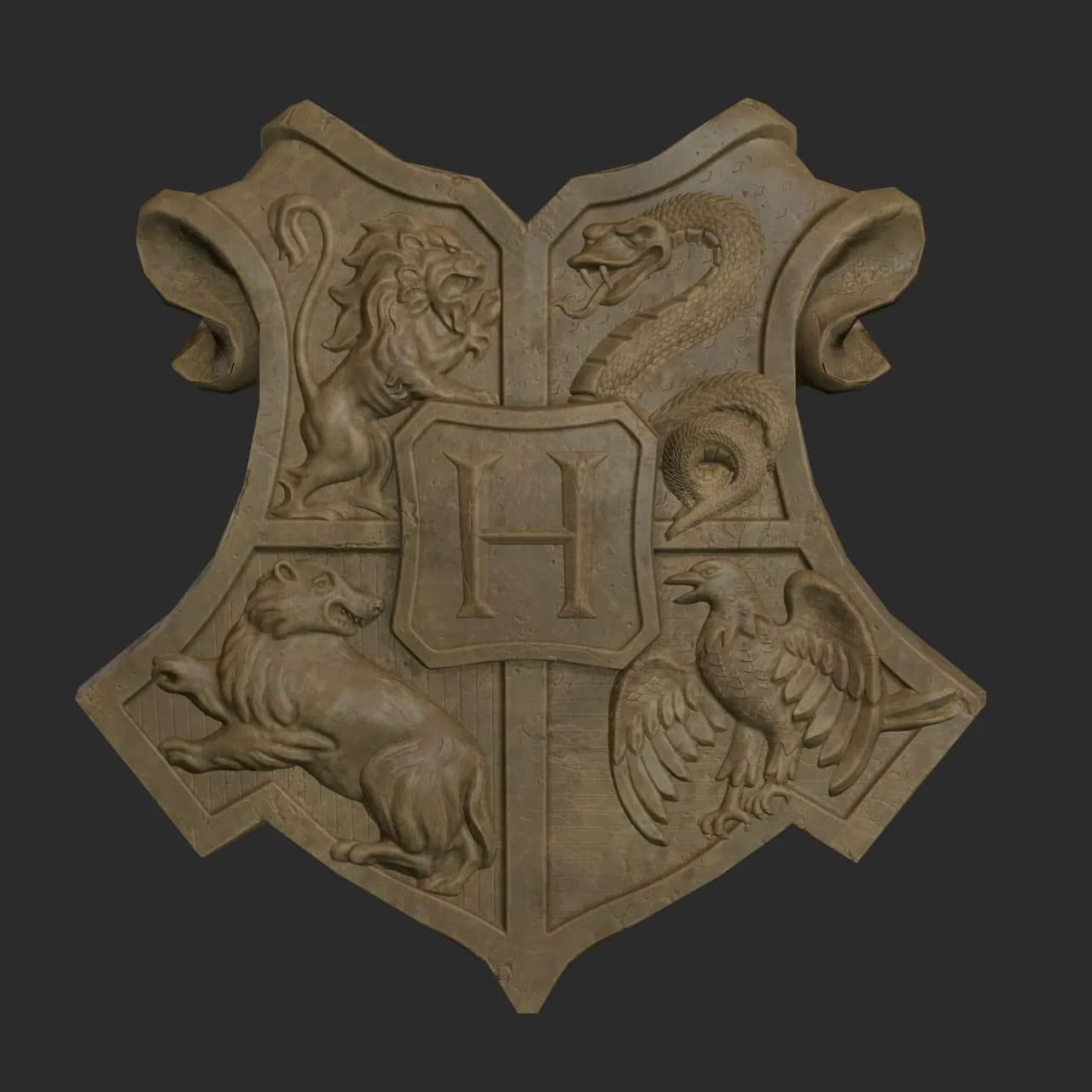 STL - Escudo de Hogwarts render 2