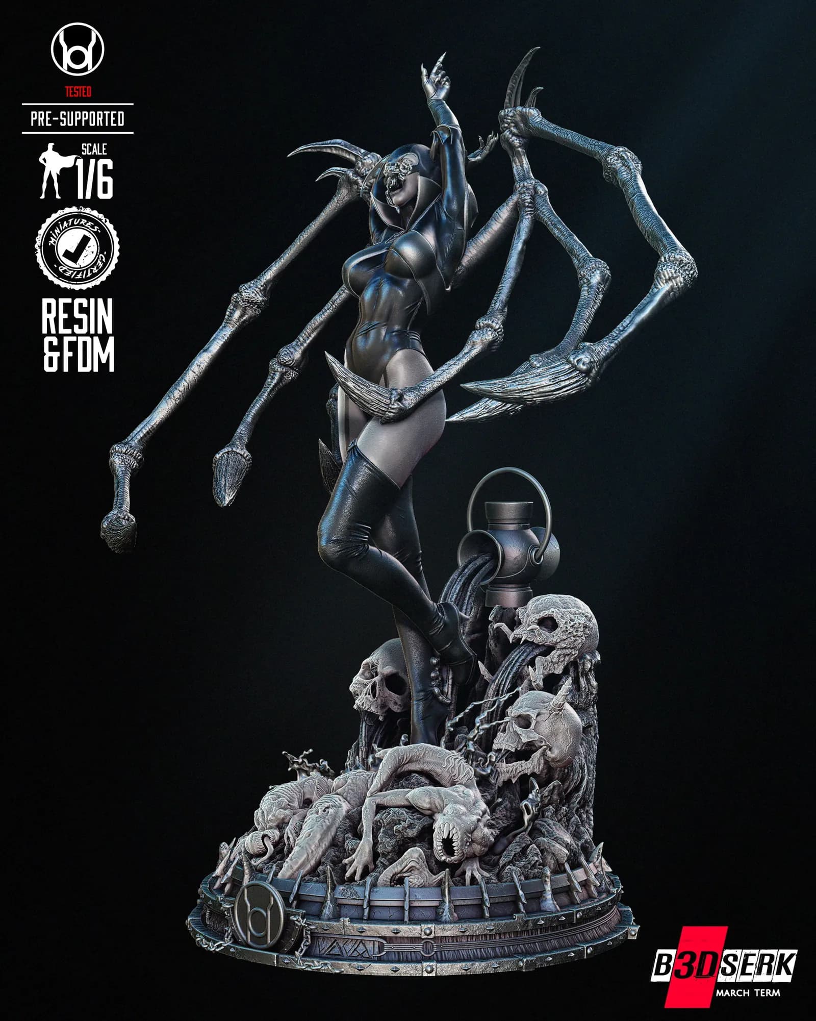 STL - Escultura Bleez Estilo Arácnido render 3