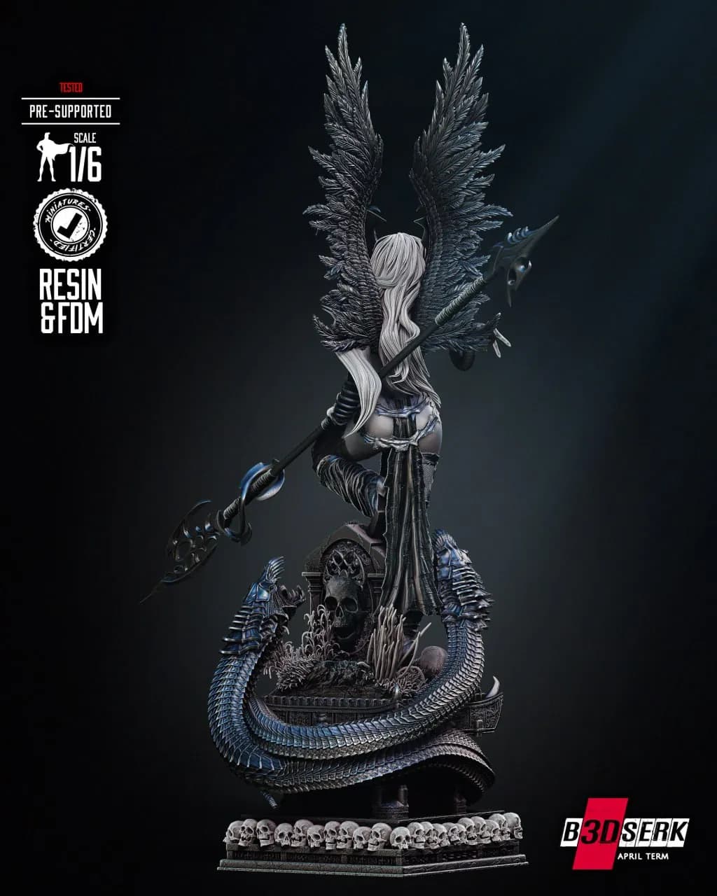 STL - Escultura de Ángel Oscuro render 2