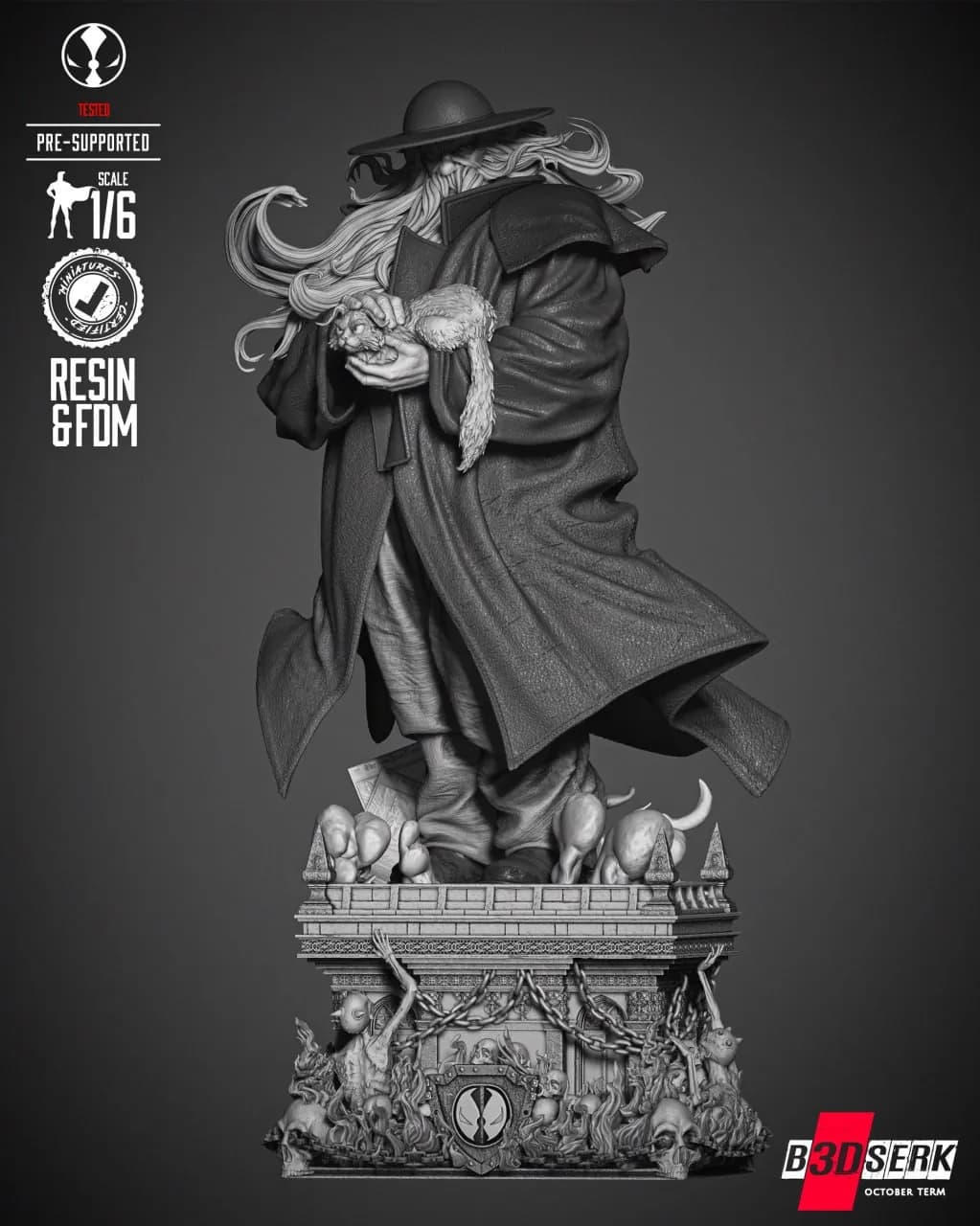 STL - Escultura de Cogliostro con gato