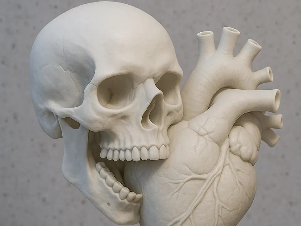 STL - Escultura de corazón con calavera