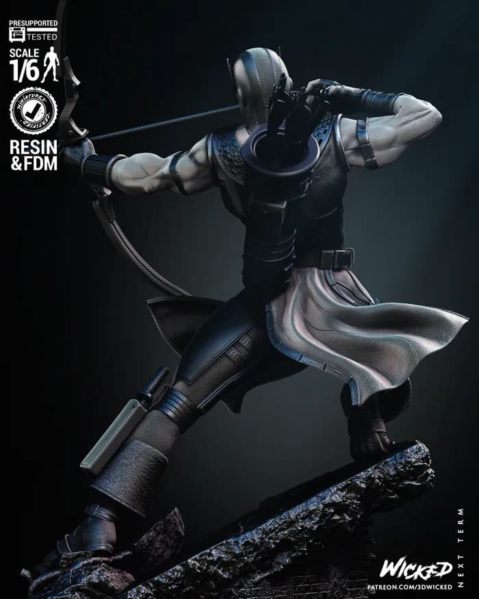 STL - Escultura de Hawkeye de Wicked render 4