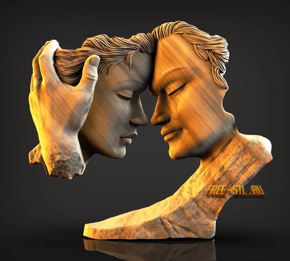 STL - Escultura de pareja enamorada