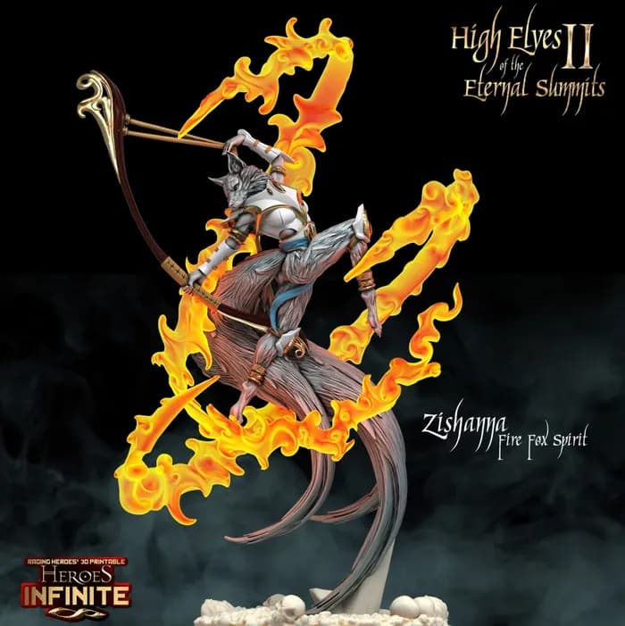 STL - Espíritu Zorro de Fuego Zishanna render 3