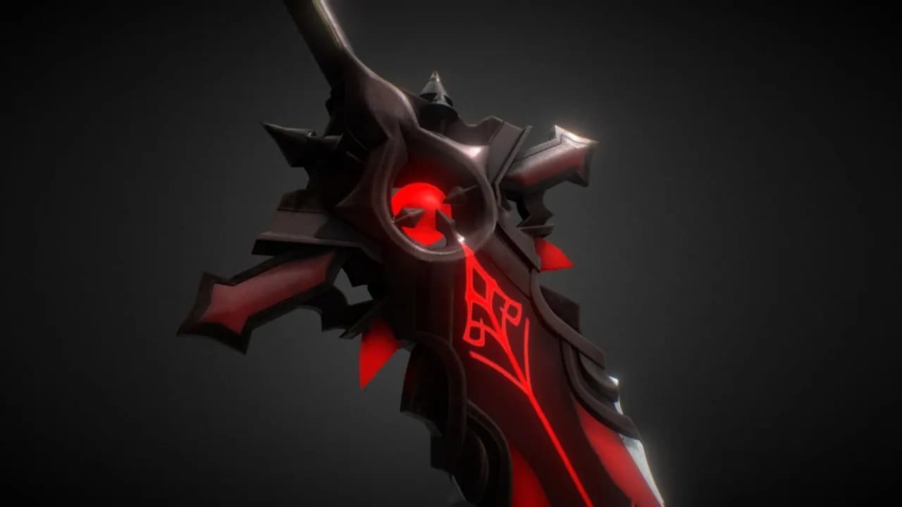 STL - Espada demoníaca con runas rojas